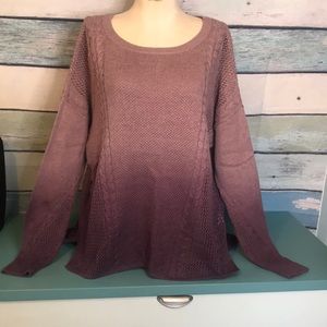 AEO purple ombré gradient pullover cotton sweater size L